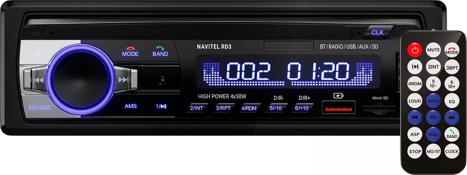 Автомагнитола NAVITEL, 1 DIN, USB, Bluetooth (RD3)