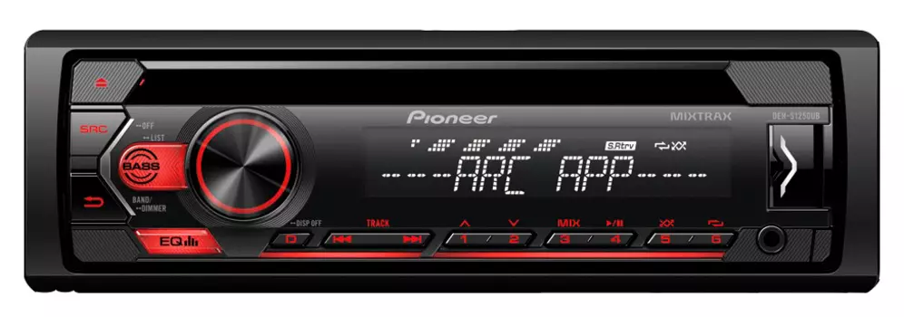 Автомагнитола Pioneer, 1 DIN, 4x4x50Вт, USB, черный (DEH-S1250UB)