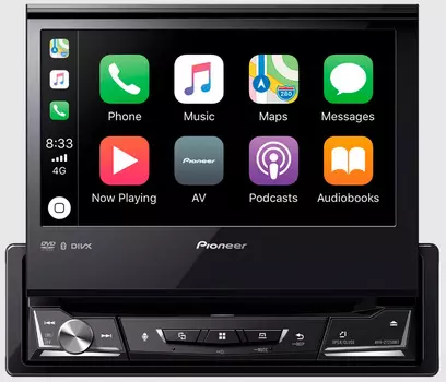 Автомагнитола Pioneer, 4x4x50Вт, USB, Bluetooth, черный (AVH-Z7250BT)