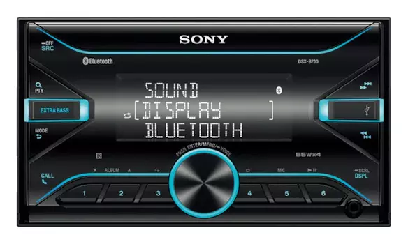 Автомагнитола Sony, 2 DIN, 4x55 Вт, Bluetooth, черный (DSX-B700)