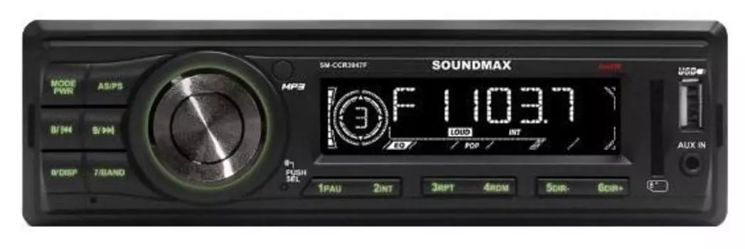 Автомагнитола SoundMAX SM-CCR3047F, 1 DIN, 4x45W, USB