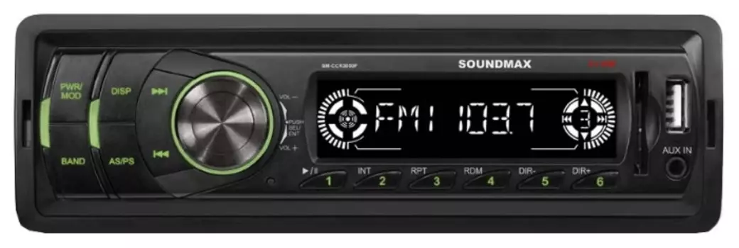 Автомагнитола SoundMAX SM-CCR3050F, 1 DIN, черный