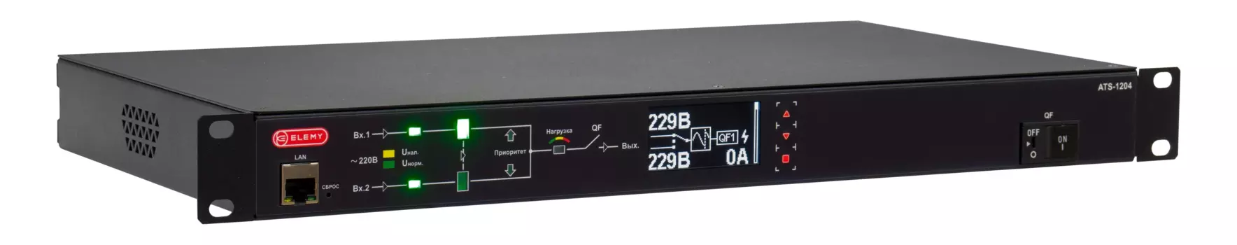 Автоматический стоечный переключатель ELEMY ATS-1204/32