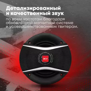 Автомобильная акустика коаксиальная ACV PI-422E, 10 см (4") (60 Вт), 4 Ом, 2 шт. (39698)