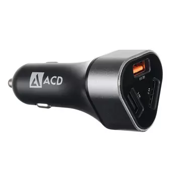 Автомобильное зарядное устройство ACD ACD-C233-X3B, 3xUSB, 7.8А, QC, черный