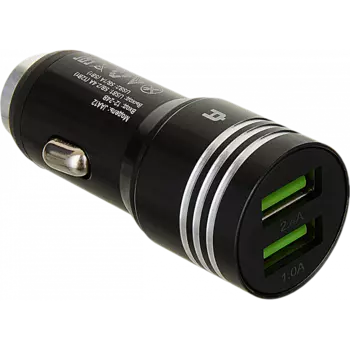 Автомобильное зарядное устройство Alteracs JAA12, 2xUSB, 2.4А, 12 Вт, черный (JAA12 black)