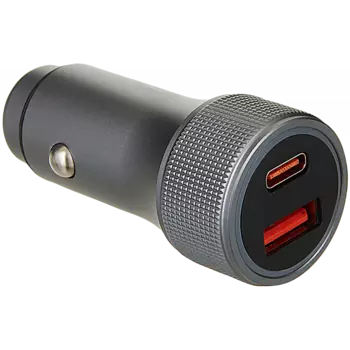 Автомобильное зарядное устройство Alteracs JAC24F, USB, 1xUSB Type C, 3А, 24 Вт, QC, PD, темно-серый (AC24F dark grey)
