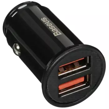 Автомобильное зарядное устройство Baseus Circular Plastic, 2xUSB, 5А, 30 Вт, QC, черный (CCALL-YD01)