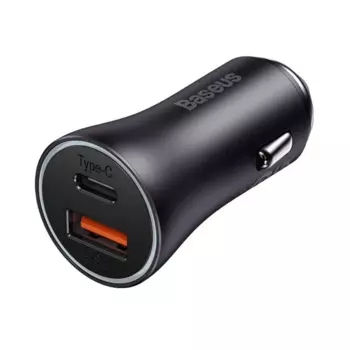 Автомобильное зарядное устройство Baseus, USB, 1xUSB Type C, 3А, 60 Вт, QC, PD, темно-серый (CGJM000113)