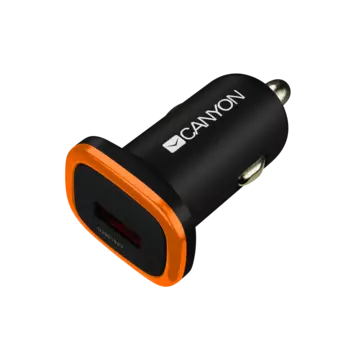 Автомобильное зарядное устройство CANYON CNE-CCA01B, USB, 1А, черный