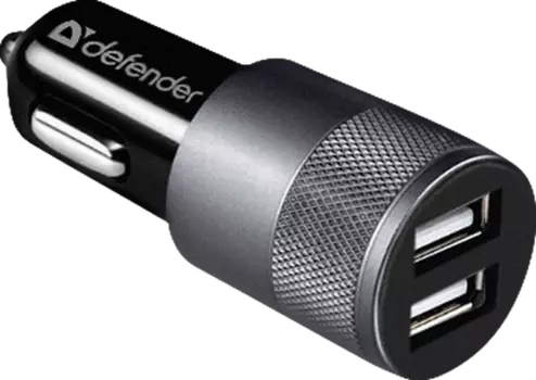 Автомобильное зарядное устройство Defender UCA-21, 2xUSB, 2.1А, черный (83821)