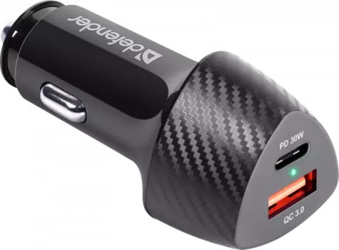 Автомобильное зарядное устройство Defender UCA-92, USB, 1xUSB Type C, 3А, 48 Вт, QC, PD, черный (83851)