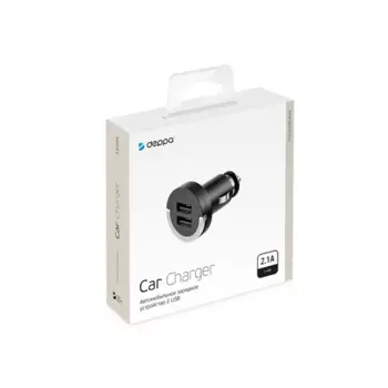 Автомобильное зарядное устройство Deppa 11204/11280, 2xUSB, 2.1A, black (11204)