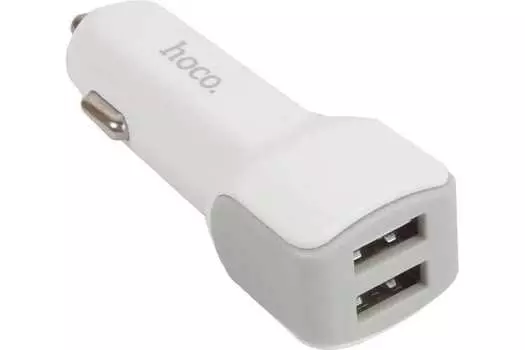 Автомобильное зарядное устройство Hoco Grand Style Z23, 2xUSB, 2.4А, 12 Вт, белый (6957531078005)