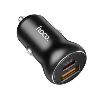 Автомобильное зарядное устройство Hoco NZ5, USB, 1xUSB Type C, 1А, 30 Вт, QC, PD, черный (900460)