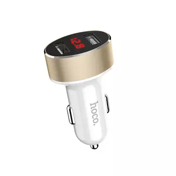 Автомобильное зарядное устройство Hoco Z26 high praise, 2xUSB, 2.1А, 10.5 Вт, белый (6957531076612)