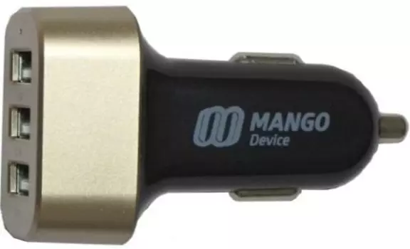 Автомобильное зарядное устройство MANGO Device, 3xUSB, 5.1А, QC, черный/золотистый (XBX-017)