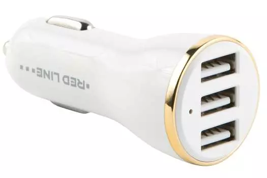 Автомобильное зарядное устройство Red Line Z3, 3USB, 3.4A, белый (УТ000010361)