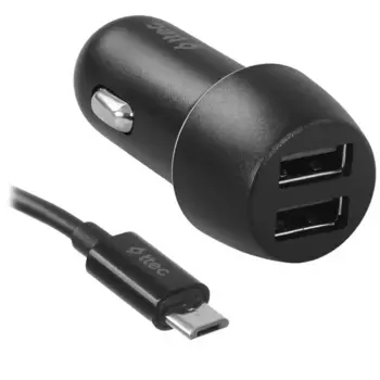 Автомобильное зарядное устройство TTEC SmartCharger, 2xUSB, 3.1А, 15.5 Вт, QC, кабель microUSB, черный (2CKS21MS)