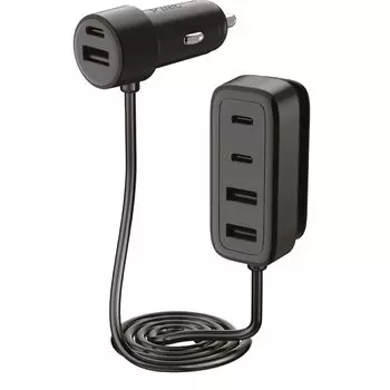Автомобильное зарядное устройство TTEC SmartCharger, 3xUSB, 3xUSB Type C, 90 Вт, QC, PD, черный (2CKP06S)
