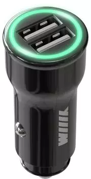 Автомобильное зарядное устройство WIIIX UCC-5-2-01-ANT, 2xUSB, 2.4А, 12 Вт, PD, черный (UCC-5-2-01-ANT)