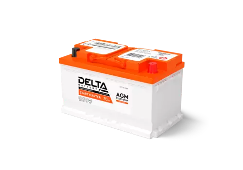 Автомобильный аккумулятор Delta Start Master AGM 1270, 12V, 70 А·ч, 720А, обратная полярность (3401010420008)