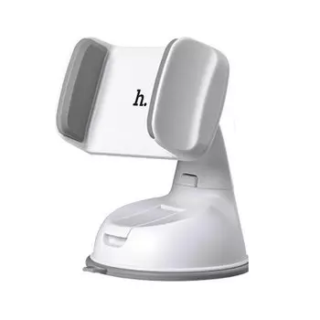 Автомобильный держатель Hoco CA5 Sucking disc, белый/серый для смартфона (73340)