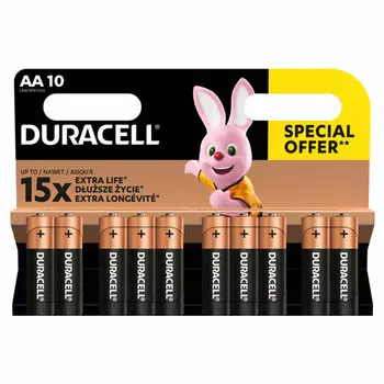Батарейка Duracell Basic, AA (LR6), 1.5V, 10 шт. (456786)