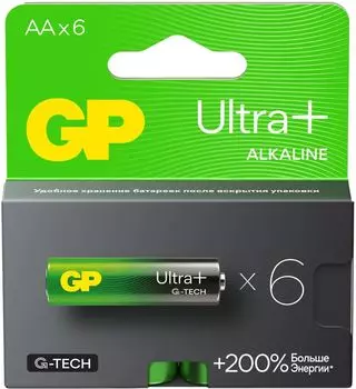 Батарейка GP Ultra Plus Alkaline, AA (LR6), 1.5V, 6 шт. (GP 15AUPA21-2CRB6 96/768)