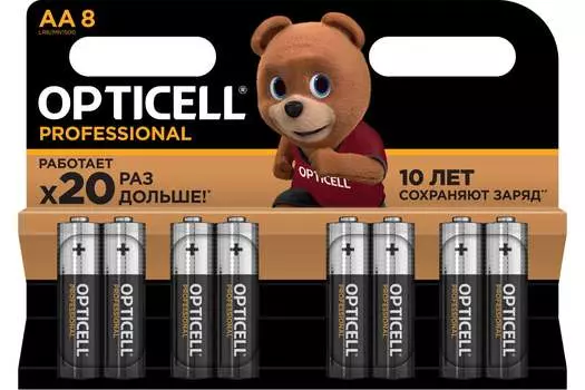 Батарейка OPTICELL Professional, AA (LR6), 1.5V, 8 шт. (5052007)
