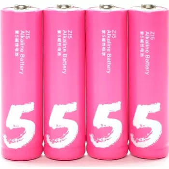 Батарейка ZMI Alkaline Rainbow Zi5, AA (LR6), 1.5V, 4 шт. (4XAA5 PINK)
