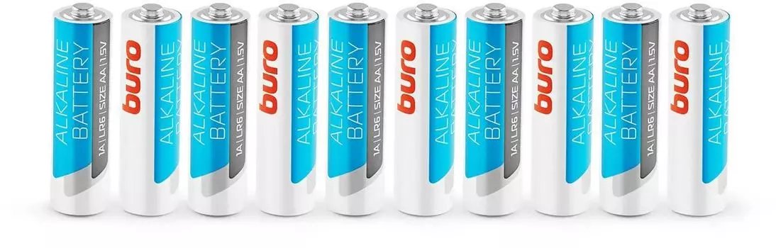 Батарейка Buro Alkaline, AA (LR6), 1.5V, 10 шт