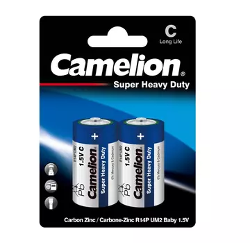 Батарейка Camelion Blue, C (R14/LR14), 1.5V, 2 шт. (3216)