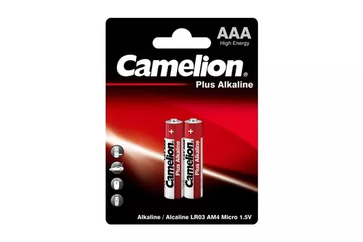 Батарейка Camelion lr03-bp2, AAA (LR03/24А), 1.5V, 2 шт