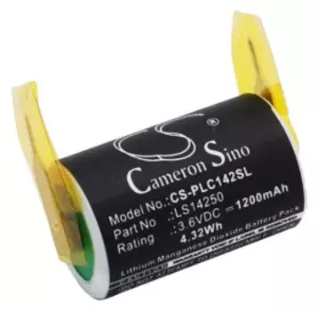 Батарейка CameronSino Saft 1/2AA, LS14250 с клеммами (Li-MnO2, 1200mAh), 3.6V, 1 шт. (P302.00005)