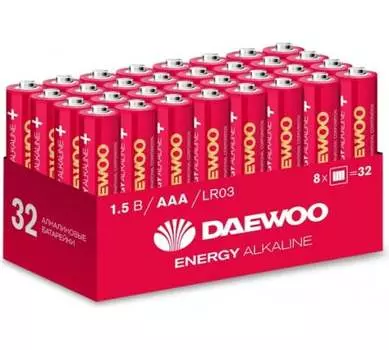 Батарея Daewoo Energy, AAA (LR03/24А), 1.5V, 32шт. (5030084)