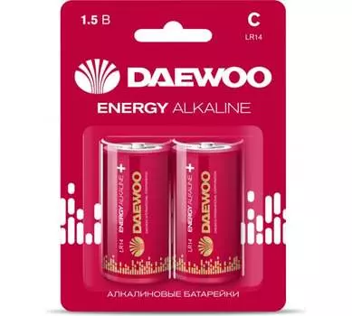 Батарея Daewoo Energy, C (R14/LR14), 1.5V, 2шт. (5029996)