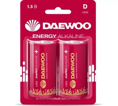 Батарея Daewoo Energy, D (LR20/13А), 1.5V, 2шт. (5030022)