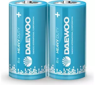 Батарея Daewoo Heavy Duty, C (R14/LR14), 1.5V, 2шт. (5029392)