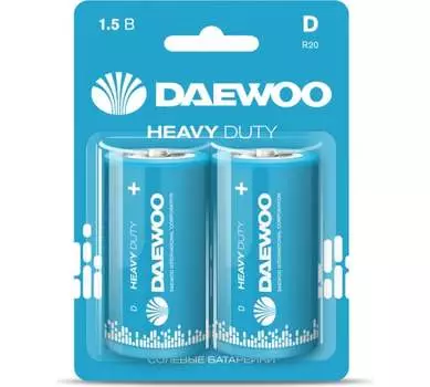 Батарея Daewoo Heavy Duty, D (LR20/13А), 1.5V, 2шт. (5029484)