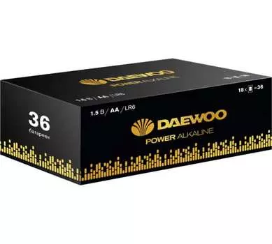 Батарея Daewoo Power Alkaline, AA (LR6), 1.5V, 36 шт. (5042094)