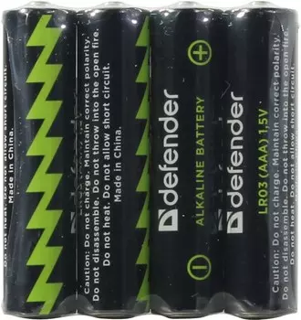 Батарея Defender LR03-4F, AAA, 1.5V 4шт