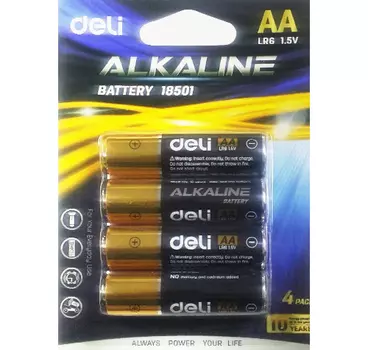 Батарея Deli E18501, AA, 1.5V, 4шт