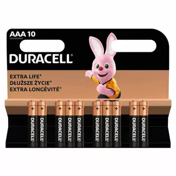 Батарейка Duracell Basic, AAA (LR03), 1.5V, 10 шт. (456787)