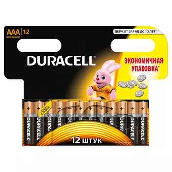 Батарейка Duracell LR03, AAA (LR03/24А), 1.5V, 12 шт. (Basic)
