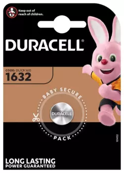 Батарея Duracell Lithium, CR1632, 3V, 1шт.