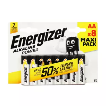 Батарейка Energizer Alkaline Power, AA (LR6), 1.5V, 8 шт. (00-00004353)