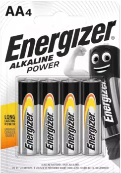 Батарейка Energizer Alkaline Power, AA (LR6), 1.5V, 4 шт. (638377P)