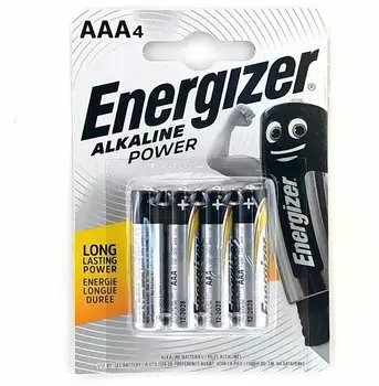 Батарейка Energizer Alkaline Power, AAA (LR03), 1.5V, 4 шт. (00-00000403)