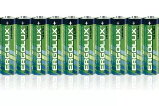 Батарейка Ergolux AA (R6), 1.5V, 10 шт. (15120)